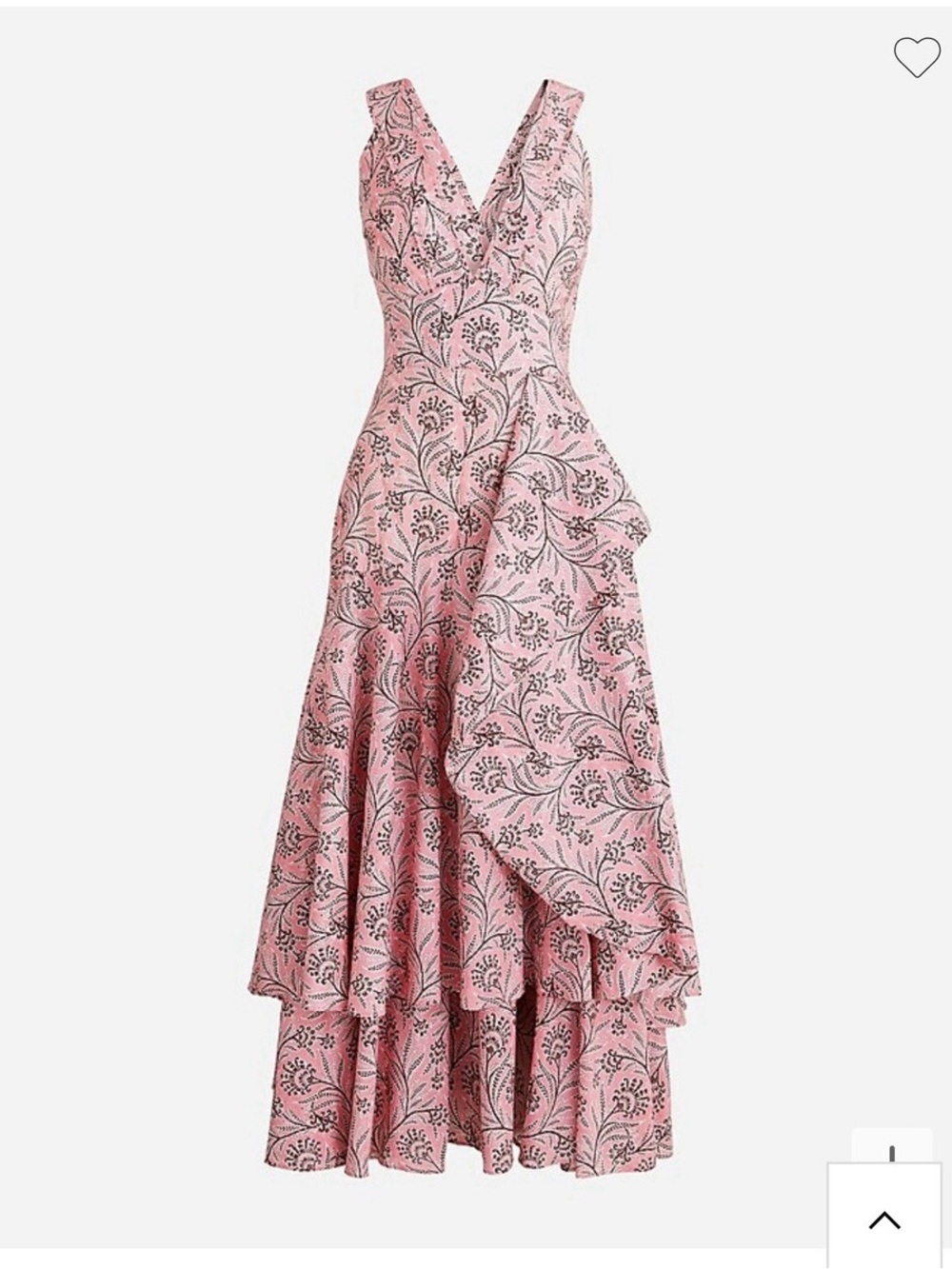 J.Crew  Cross-back ruffle-hem Dress size 8/10 Floral Coral vines $398